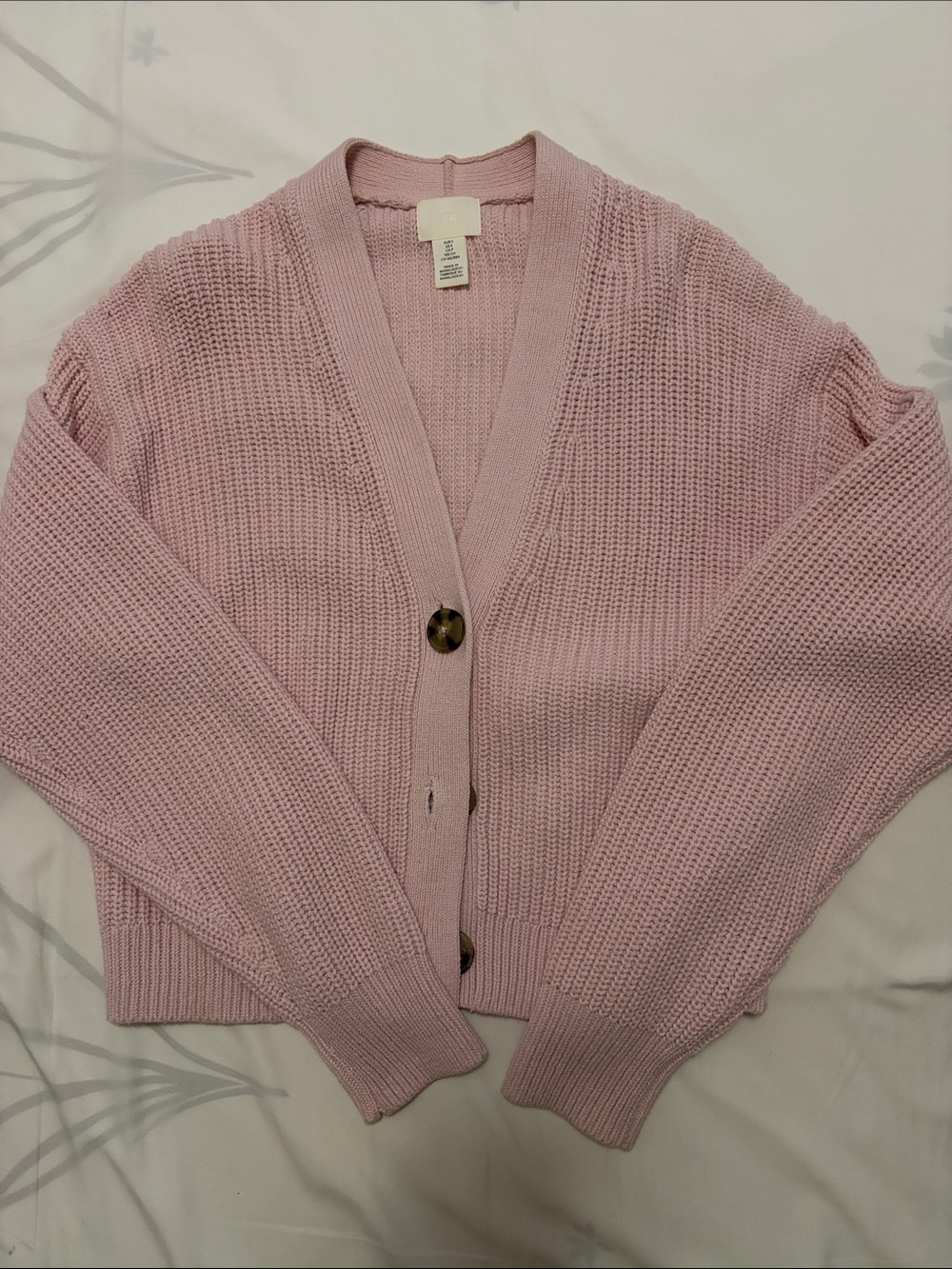 H&M Light Pink Knit Button Cardigan